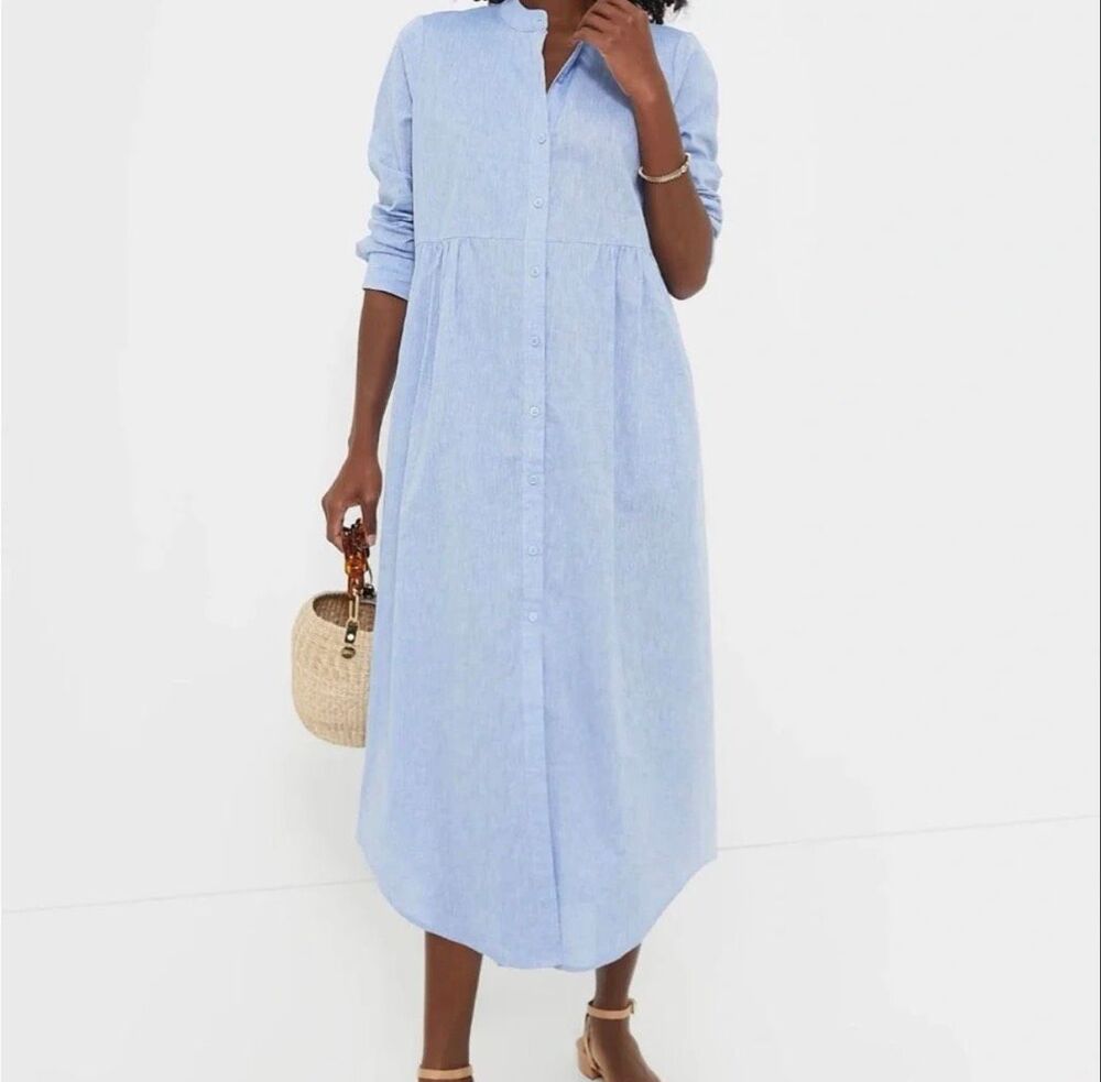 Tuckernuck Chambray Linen Lydell Maxi Dress Size XL